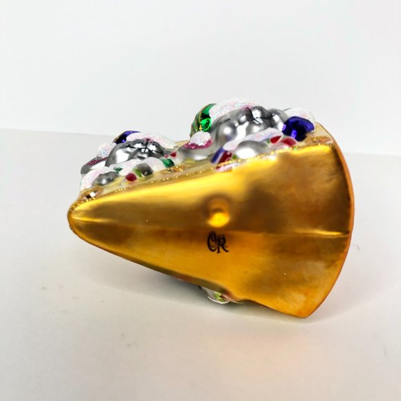 Christopher Radko Christmas Ornament Mini Cheese Bites 1019247 with Box - Picture 5 of 6